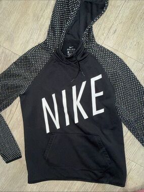 Nike Black Hoodie with White Triangle Lining